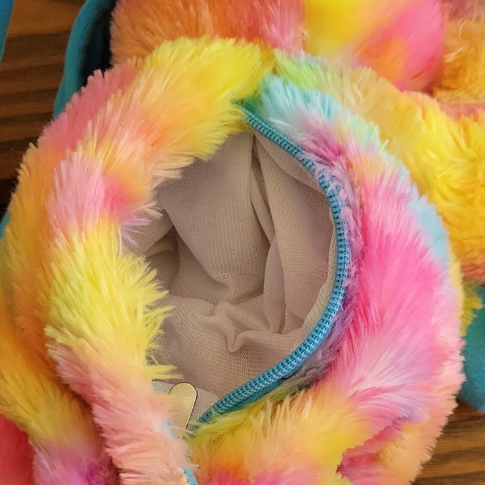 NWT -- Plush Rainbow Moose Backpack - Blue Accents